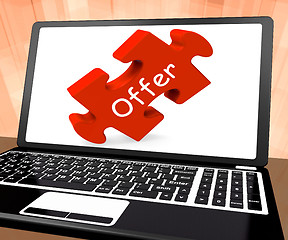 Image showing Offer Laptop Shows Offers Discounts And Reduction