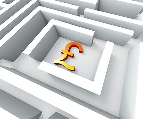 Image showing Gbp Currency In Maze Shows Finding Pounds