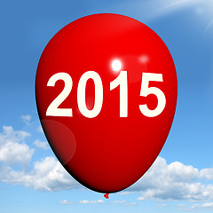 Image showing Two Thousand Fifteen on Balloon Shows Year 2015