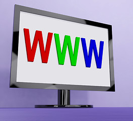 Image showing Www On Monitor Shows Internet Web Or Net