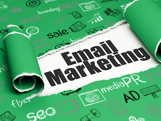 Image showing Marketing concept: black text Email Marketing under the piece of  torn paper