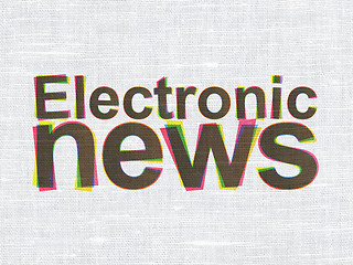 Image showing News concept: Electronic News on fabric texture background