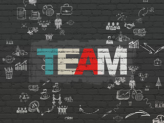 Image showing Finance concept: Team on wall background