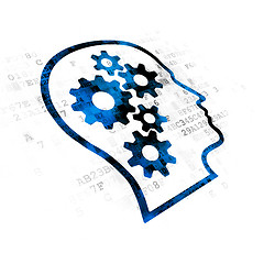 Image showing Business concept: Head With Gears on Digital background