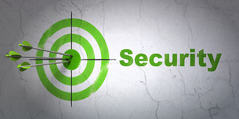 Image showing Security concept: target and Security on wall background