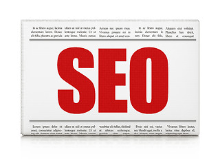 Image showing Web design concept: newspaper headline SEO
