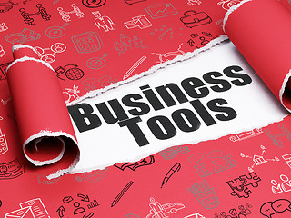 Image showing Finance concept: black text Business Tools under the piece of  torn paper