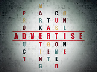 Image showing Marketing concept: Advertise in Crossword Puzzle