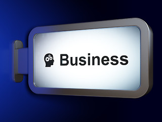 Image showing Business concept: Business and Head With Gears on billboard background