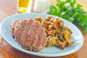 Image showing burgers with fried mushrooms