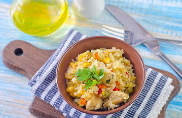 Image showing rice with meat and vegetables