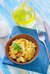 Image showing rice with meat and vegetables