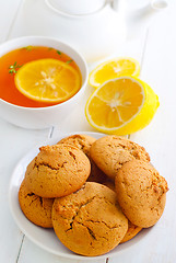 Image showing Sweet cookies with fresh tea