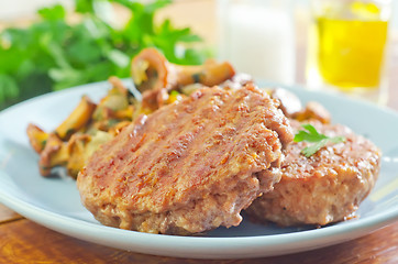 Image showing burgers with fried mushrooms