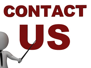 Image showing Contact Us Sign Meaning Helpdesk