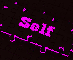 Image showing Self Puzzle Shows Believe Me My Yourself Or Myself