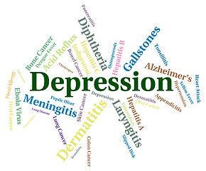 Image showing Depression Word Represents Poor Health And Affliction