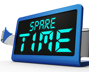 Image showing Spare Time Clock Means Leisure Or Relaxation