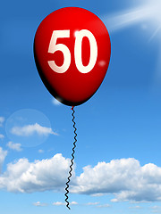 Image showing 50 Balloon Shows Fiftieth Happy Birthday Celebration