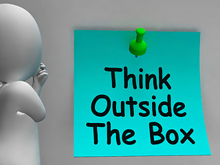 Image showing Think Outside The Box Means Different Unconventional Thinking