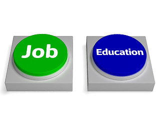 Image showing Job Education Buttons Shows Employed Or At College