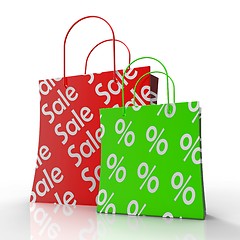 Image showing Sale Shopping Bags Shows Reductions