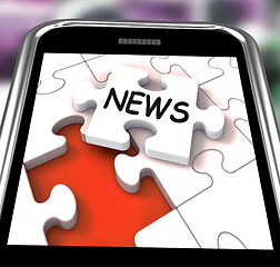 Image showing News Smartphone Means Online Updates And Headlines