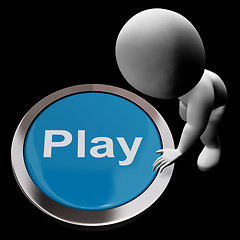 Image showing Play Button Means Games Entertainment And Fun