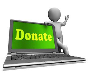 Image showing Donate Laptop Shows Charity Donations And Fundraising