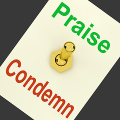 Image showing Praise Condemn Lever Means Congratulating Or Telling Off