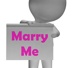 Image showing Marry Me Sign Shows Marriage Proposal And Engagement