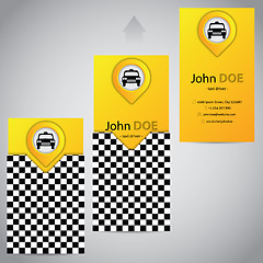 Image showing Two piece taxi business card with pointer