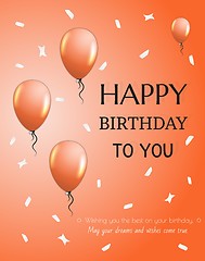 Image showing birthday card with balloons