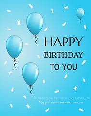 Image showing birthday card with balloons