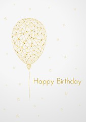 Image showing birthday card with linear balloon