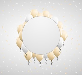 Image showing circle badge and beige balloons