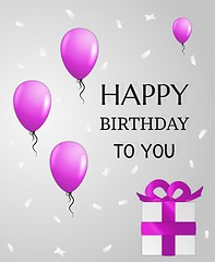 Image showing birthday card with balloons