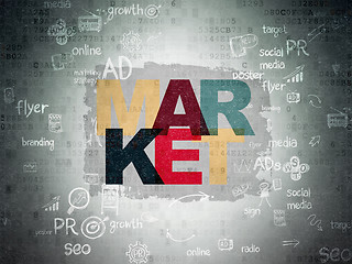 Image showing Advertising concept: Market on Digital Paper background