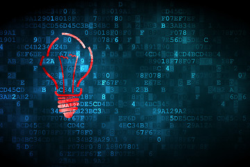 Image showing Finance concept: Light Bulb on digital background