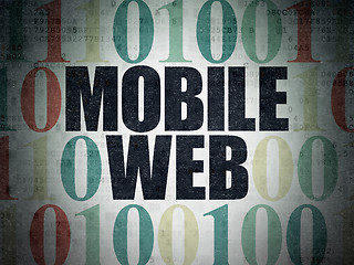 Image showing Web development concept: Mobile Web on Digital Paper background
