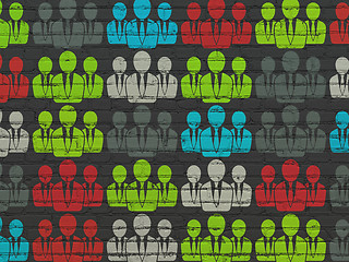 Image showing Business concept: Business People icons on wall background