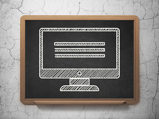Image showing Web development concept: Monitor on chalkboard background