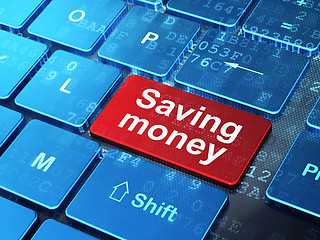 Image showing Business concept: Saving Money on computer keyboard background