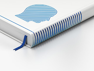 Image showing Marketing concept: closed book, Head on white background