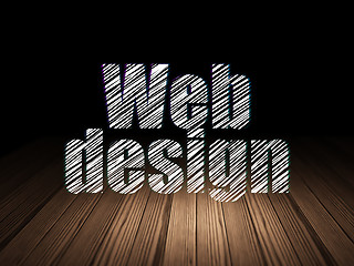Image showing Web development concept: Web Design in grunge dark room