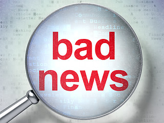 Image showing News concept: Bad News with optical glass