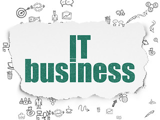 Image showing Finance concept: IT Business on Torn Paper background