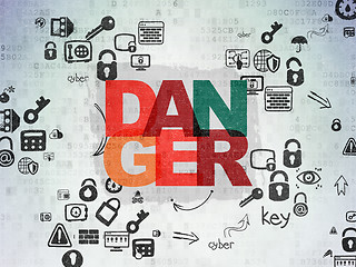 Image showing Security concept: Danger on Digital Paper background