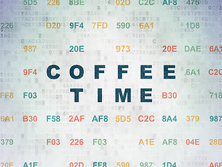 Image showing Time concept: Coffee Time on Digital Paper background