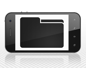 Image showing Finance concept: Smartphone with Folder on display